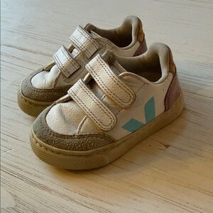 Veja Kids Sneakers - Cream, with light purple and Blue